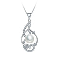 Unique Shape 925 Silver Pendant with Cz Zircon Mount Waterproof Natural Pearl Classic Pearl Jewelry for Women