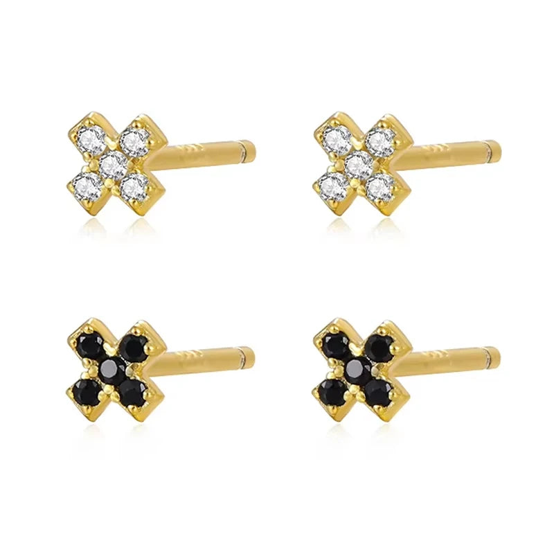 Damila Bulk Wholesale Tiny Cross Earrings 925 Sterling Silver Mini Stud Earrings for Girls Women