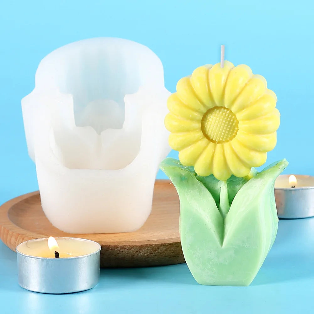Scented Candle Silicone Mold DIY Korean Simple Tulip Flower Candle Mold Three-dimensional Flower Silicone Mold