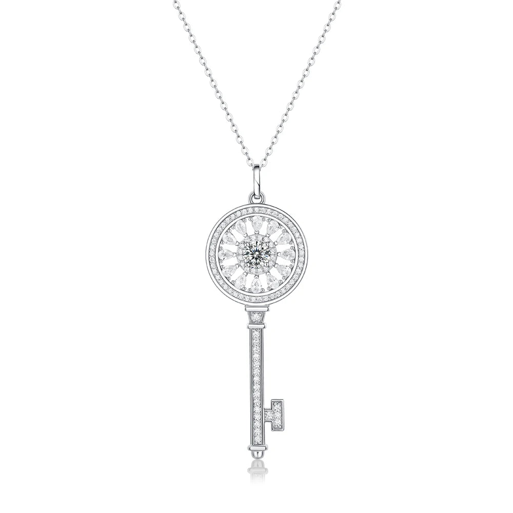 New Arrival 0.5Carat Sterling Silver 925 Necklace for Women Moissanite Pendant Necklace Simple and Elegant Female Jewelry