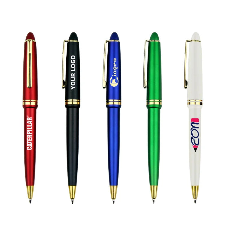 Multi Colored Soft Rubber Finished Plastic Ballpoint Pens 1.0mm Writing Width Promotional Pens Custom Logo Black Ink Digital
