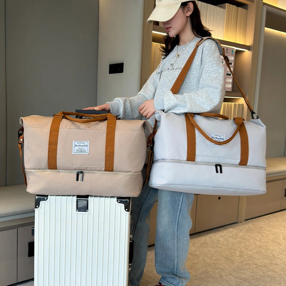 Wholesale Custom Fashion Sport Duffle Gym Yoga Bag Light Weight Outdoor Travel Dry Wet Separation Zipper Independent Shoe MegaBDM