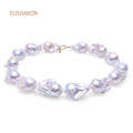 EUSHARON Custom 18k Gold Buckle 18-26mm Natural Large Baroque Pearl Necklace