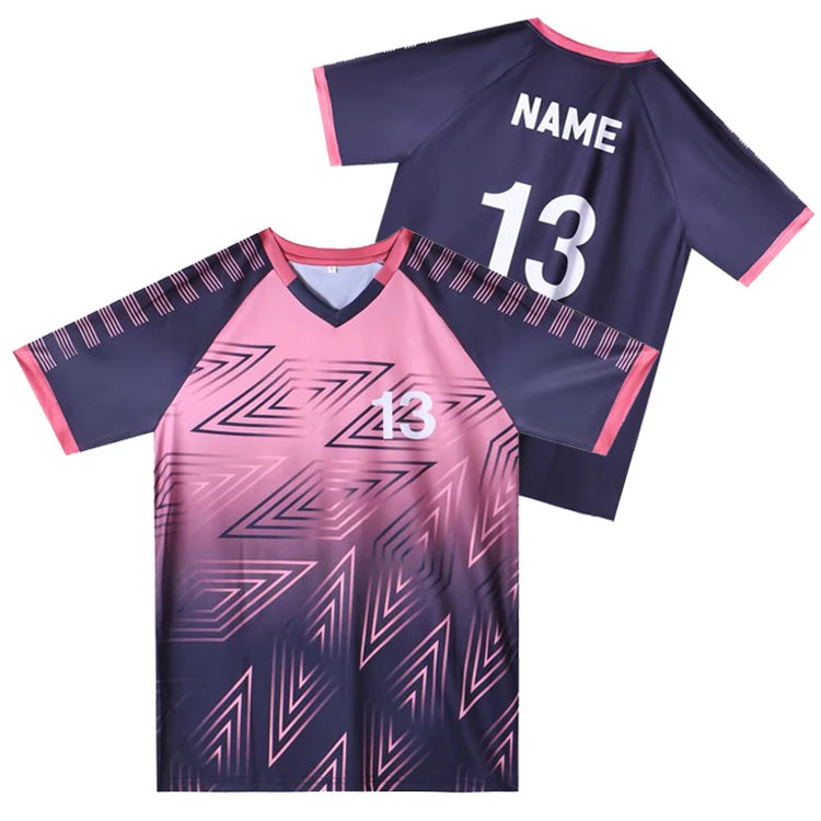 Custom Sublimation Soccer T Shirts Mesh Sports Soccer Uniform Quick Dry Breathable Team Club Printed  Football Jersey Shirt