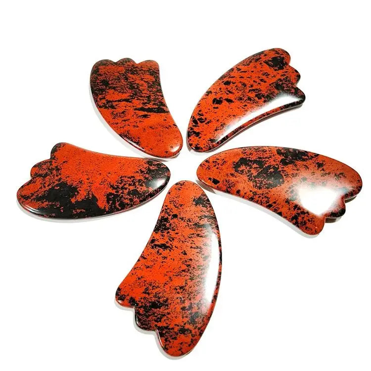 Diy Body mahogany obsidian Jade Stone Gua Sha Scraping Massage Board Tool Set