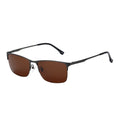 Polarized Brown Lens Half Rim Eyewear Design New Style Men Square Rectangle Titanium Sunglasses