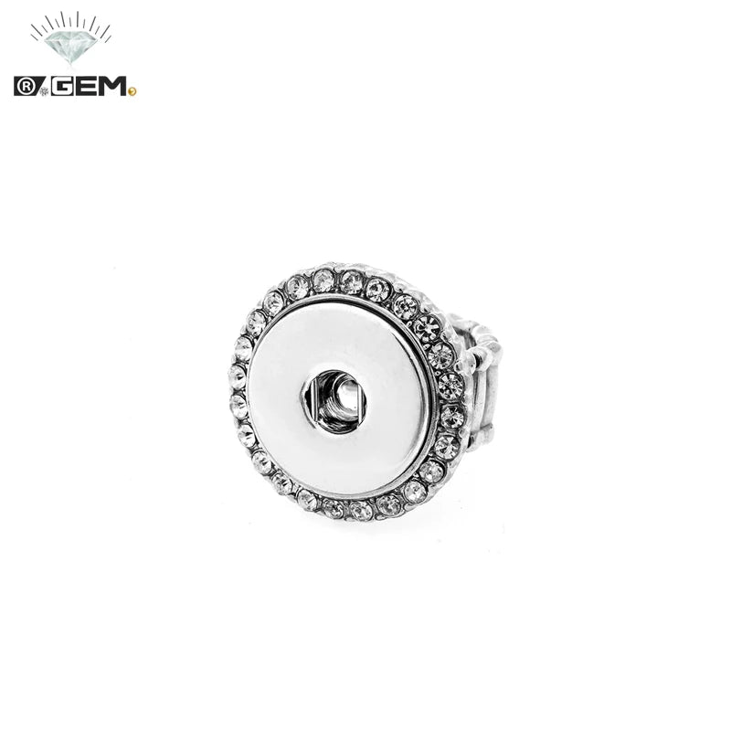 Wholesale Sublimation Interchangeable 18mm Stretch Ginger Jewelry Snap Ring for Women