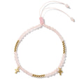 Handmade Rose Quartz Beaded Rope Anklets for Women Girls Boho Colorful Beads Ankle Bracelets Adjustable Foot Anklet Set