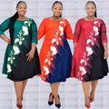 2XL-6XL Hot Sale Plus Size Dresses for African Women Floral Printed Dresses Women Lady Elegant Casual