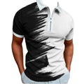 New Fashion Men's Zipper Polo Shirt Casual Short Sleeve Polo T Shirt Classic Fit Vintage Retro Shirt