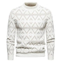 Men's Sweaters Pullover Knitted Wool Round Neck Men Sweater Stripe Custom Thick Fur Knitwear