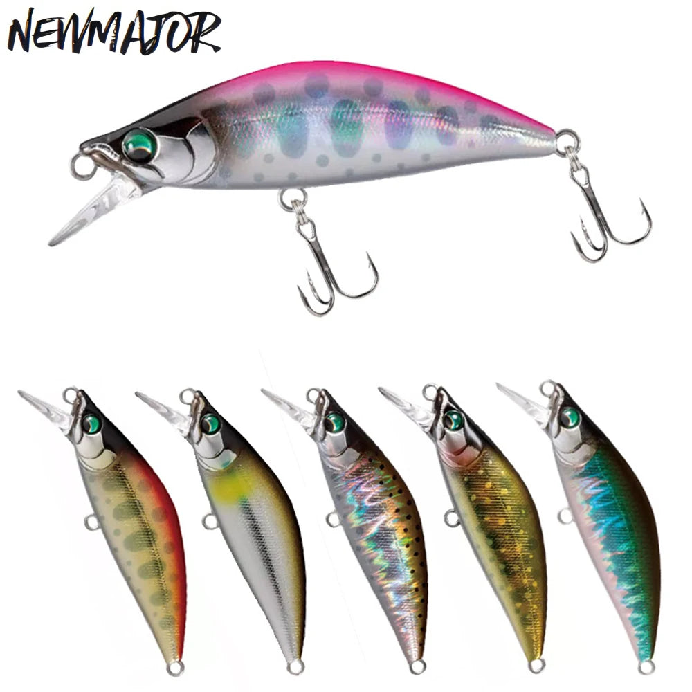 NEWMAJOR 50mm 5.2g 11-Color ABS Plastic Sinking Minnow Fishing Lure for Bass Trout Lake and Stream Fishing Wholesale