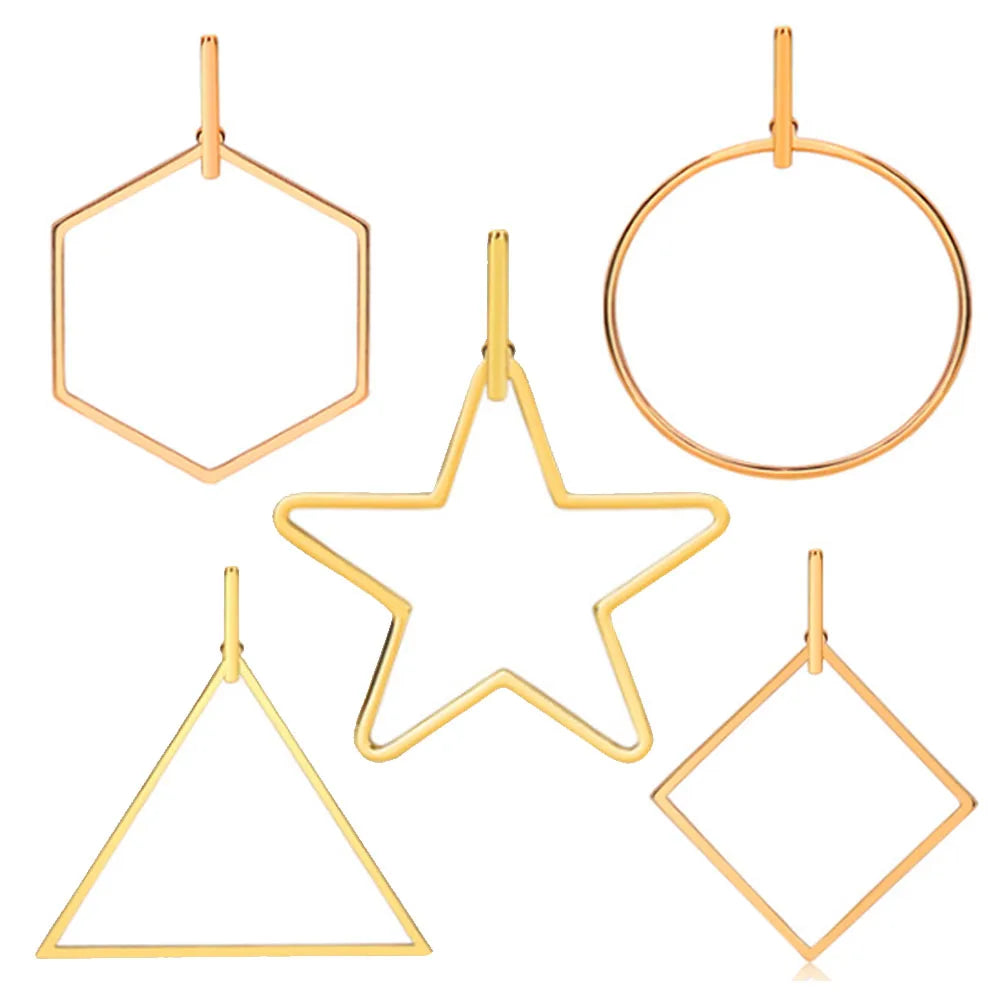 Boho Blank Stainless Steel Wire Geometric Shape Dangle Earring Rich Colors Sizes Diy Beaded Beads Fringe Hoops Designer Earrings