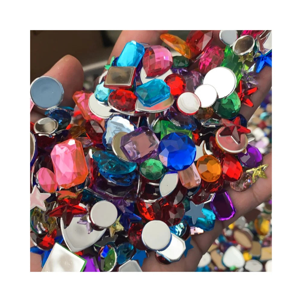 450g Mixed Size Shape Acrylic Rhinestones Flatback Acrylic Nail Stones Gem for Apparel Bags Shoes Sewing Accessories DIY Crafts