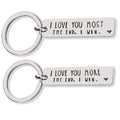 GT Hot Selling Stainless Steel Key Ring Wholesale High Quality Key Rings Custom Logo Love You More Metal Key Chain