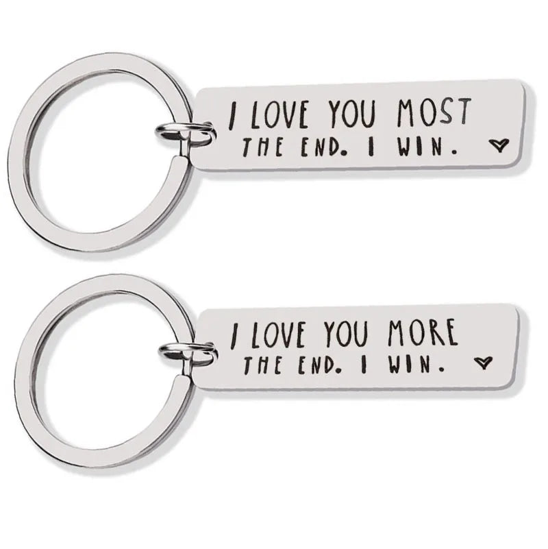 GT Hot Selling Stainless Steel Key Ring Wholesale High Quality Key Rings Custom Logo Love You More Metal Key Chain
