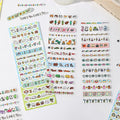 3pcs/pack Glitter sand long strip tape Colorful life home series cartoon cute handbook coo card decorative match