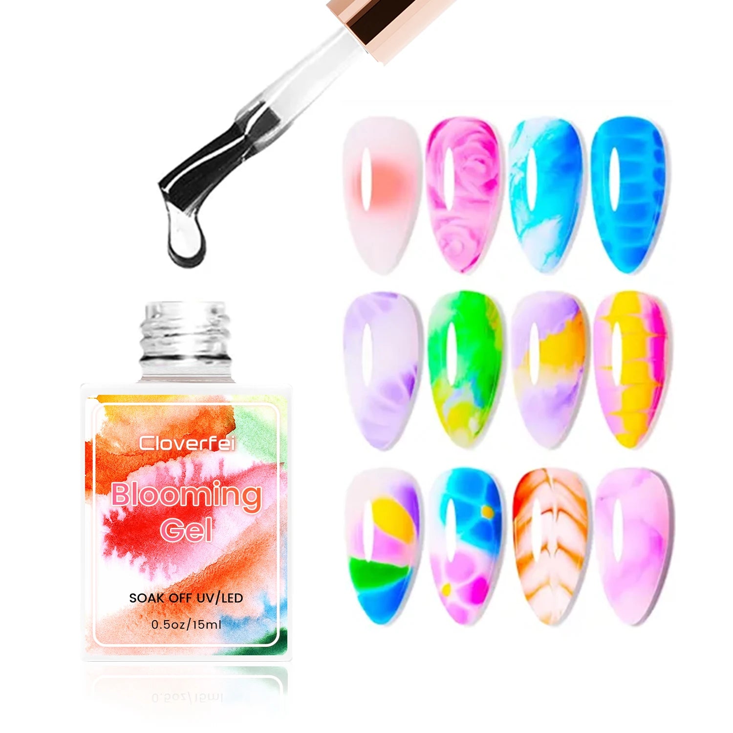 15ml Blooming Liquid Color Gel Nail Polish with Flower Blossom Effect UV Gel Polish Nail Art