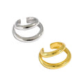925 Sterling Silver With 18K Gold Rhodium Plated Simple Geometric Double Line Ear Cuff No Pierced Female Ear Clip Women Earrings