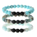 8mm Natural Lava Rock Beaded Bracelet for Men Women Volcanic Stone Aromatherapy Essential Oil Diffuser Yoga Healing Matte Stone