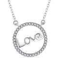 Rhodium Plated Sterling Silver Zircon Romantic Gifts Lovers Couple Custom Iced Out Necklaces for Women
