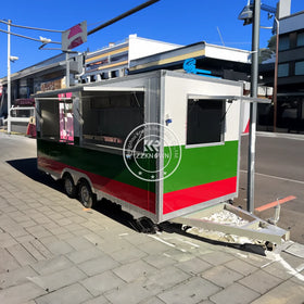 Customized Food Truck Rolling Cart Fast Food Snow Cone Trailer Food Cart Cooking Trailer Hamburger Carts