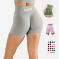 JY Custom High Waist Scrunch Yoga Shorts Fitness Running Yoga Short Seamless Butt Lift Gym Shorts Biker Yoga Shorts for Women