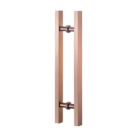 WONDER WD-A009 Modern Hotel Office Commercial Stainless Steel 304 Glass Door Handle Square Tube Thickened Rose Gold Satin