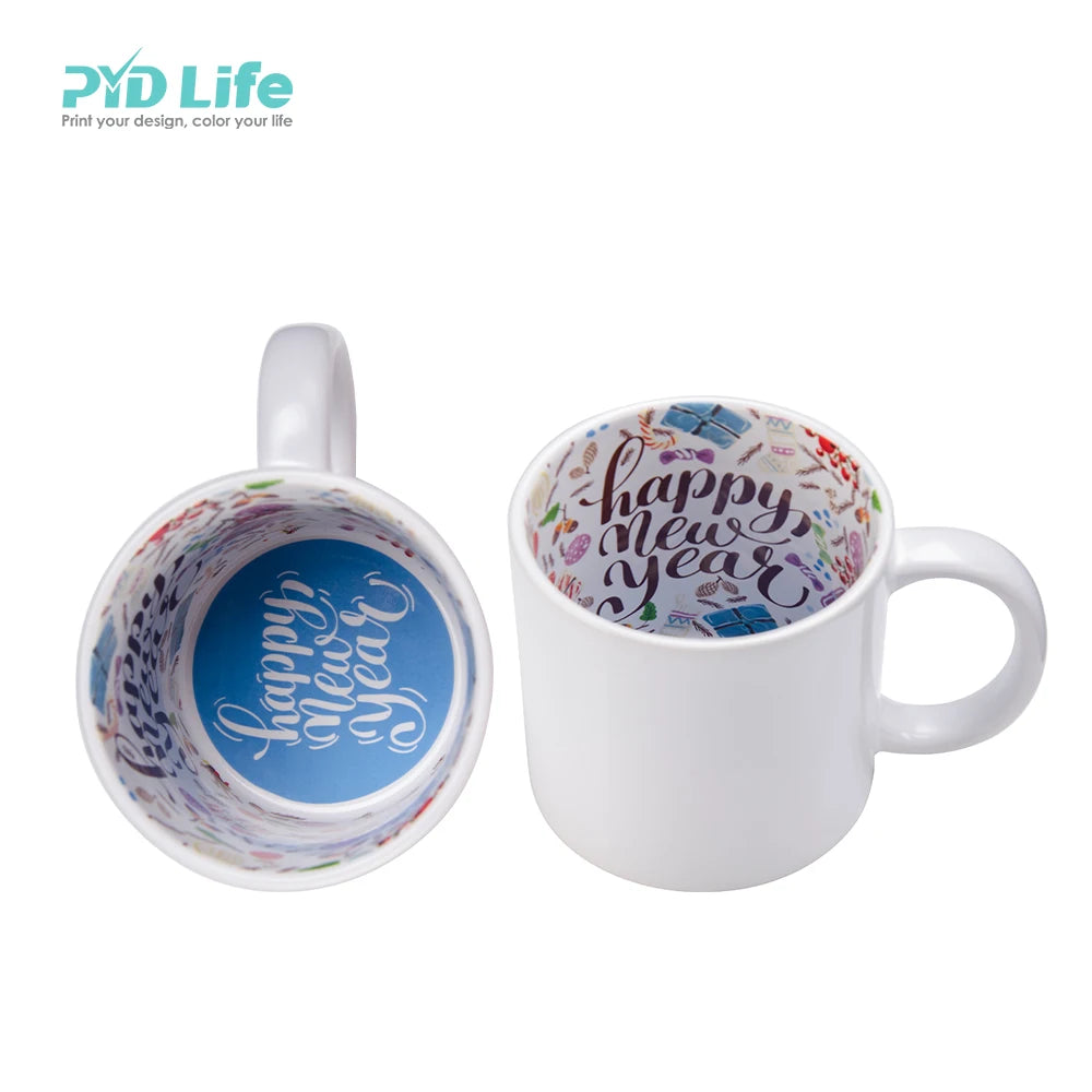 PYD Life Wholesale Customized 11oz Sublimation Ceramics Coffee Motto Mug Happy New Year