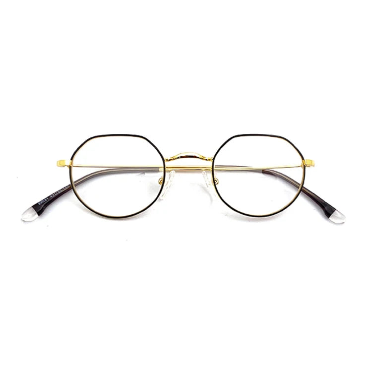 Unisex Irregular Metal Eyeglasses Frame Fashion Eyewear Vintage Full Frame Glasses for Optical