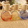 10Ml Mini Car Aromatherapy Empty Bottles Glass Car Fragrance Spherical Perfume Bottle with Hanging Rope Wooden Cap