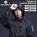 ROCKBROS Waterproof Reflective Hooded Raincoat Sport Running Long Sleeve Windbreaker Outdoor Cycling Jackets Black Sportswear