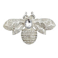 Large 100 MM/3.93 Inches Vintage Silver Clear Crystal Rhinestone Hornet Bee Brooch for Weddings Gifts Engagements for Children