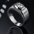 SGARIT Fashion Jewelry 1ct VVS1 Def Color Moissanite Diamond Men's Ring Jewellery Gold Plated 925 Sterling Silver Rings for Men