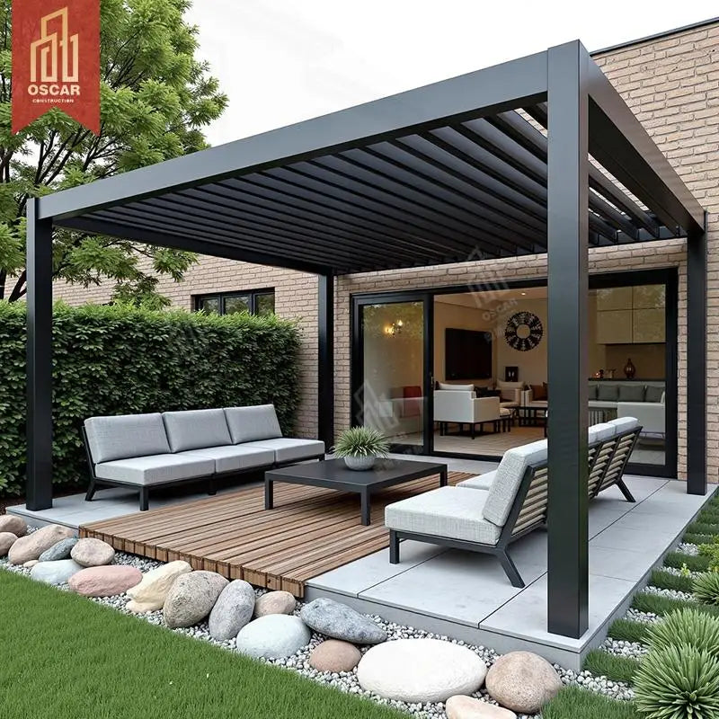 Waterproof Electric Lighting Motorised Garden Patio Camping Outdoor Waterproof Shelter Electric Canopy Pergola