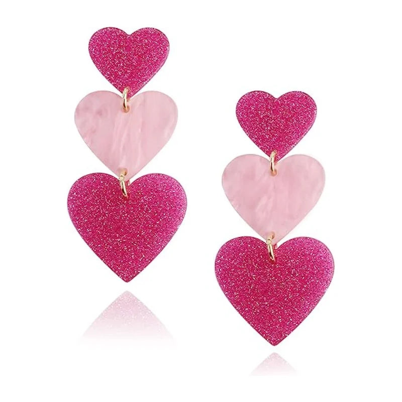 Lightweight Hypoallergenic Love Heart Dangle Earrings for Women Tour Music Lover Fan Gifts