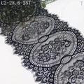 22CM Knitted Mesh Flower Eyelash Lace Trim Black French Chantilly Lace Fabric French Non Stretch for Women Lingerie Dress Hijab