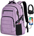 Large Capacity Waterproof Travel Backpack with USB Charging Port Business Work Laptop Bag for Women/Men Nylon Lining