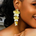 Kaimei New Arrival Exaggerated Love Hanging Show Large Water Drop Earrings Punk Hip Hop Leaves Shaped Stud Earrings Women 2023