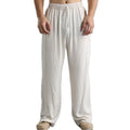 Customized Wholesale Mens Casual Linen Pants Elasticated Waist Straight Leg Linen Trousers for Men
