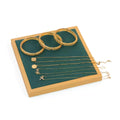 Luxury Golden Edge Bracelet Display Stand High Grade Wood Green Jewellery Display Trays Accessories