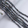 Zhuji Hot Sale 7-8mm Natural Dark Black Color Baroque Freshwater Pearl Strands