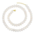 YILUN Real Natural Freshwater Pearl Necklace 8mm Bread Shaped Straight Hole White Bridal Pearl Necklace OEM/ODM Bulk Order