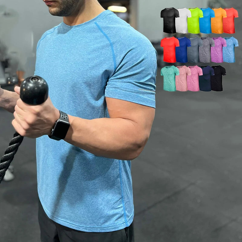 Hot Sale Cationic Soft Quick Dry Sport Men Shirts Customized Logo Polyester Tops