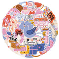50pcs Romantic Valentine's Day Stickers Mobile Phone Notebook Water Cup Decorative Stickers Waterproof Children Cartoon