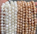 High Grade Polished White Shell Beads Brown Green Yellow Mother of Pearl Beads Shell Round Loose Beads for Jewelry Making