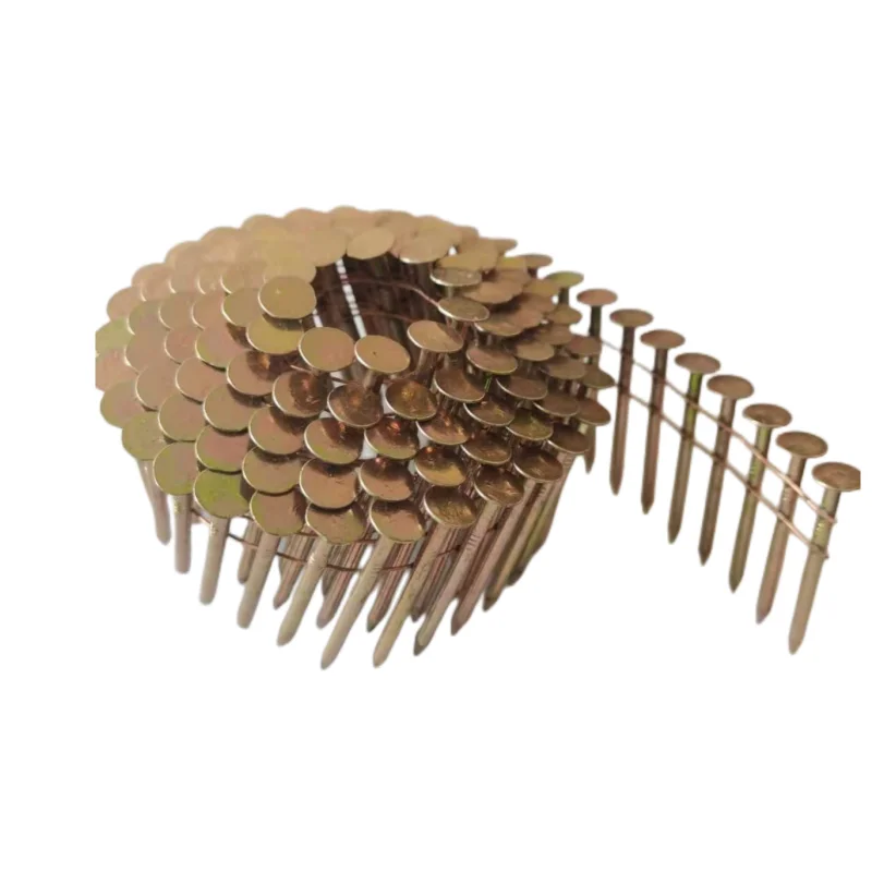 15 Degree EG Steel Brad Smooth/Ring Shank 1-1/4'' Coil Roofing Nails 7200pcs Per Box