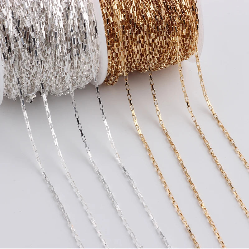 Real 14K Gold Filled Open Box Chain 1.25MM Chain Necklace Gold Jewelry Minimalist Gold Filled Chain DIY Jewelry MegaBDM