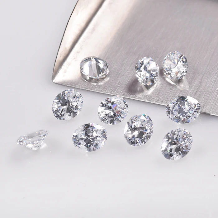 Roomy Jewelry Oval Cut Synthetic Cubic Zirconia Loose Gemstones White Cz Lab Created Gemstone for Jewelry