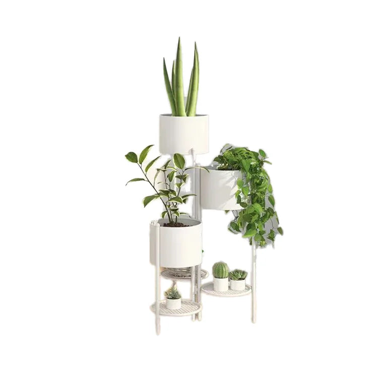 Green Indoor Plant Stand Flower Pot Rack with Frame for Home Use